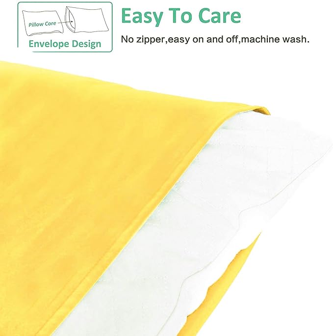 NTBAY Body Pillowcase - Brushed Microfiber 20x54 Pillowcase - Soft, Wrinkle-Free, Fade-Resistant, Stain-Resistant, Yellow Body Pillow Cover with Envelope Closure - 20x54 Inches, Yellow
