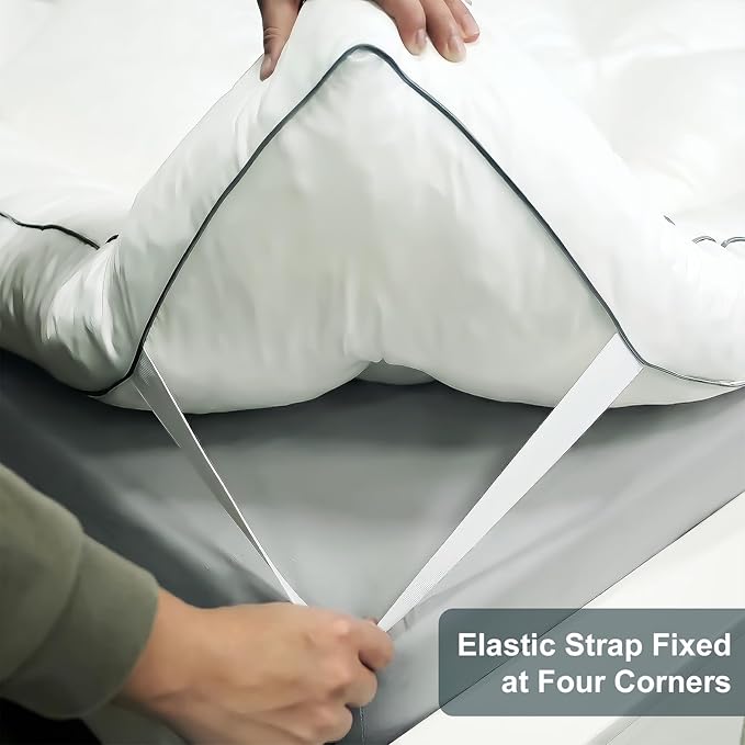 5 Inch Memory Foam Mattress Topper King, 2000GSM Shredded Memory Foam Pillow Top, Back Pain Relief & Plush Support, Extra Thick & Breathable, Couple Sleep Essential
