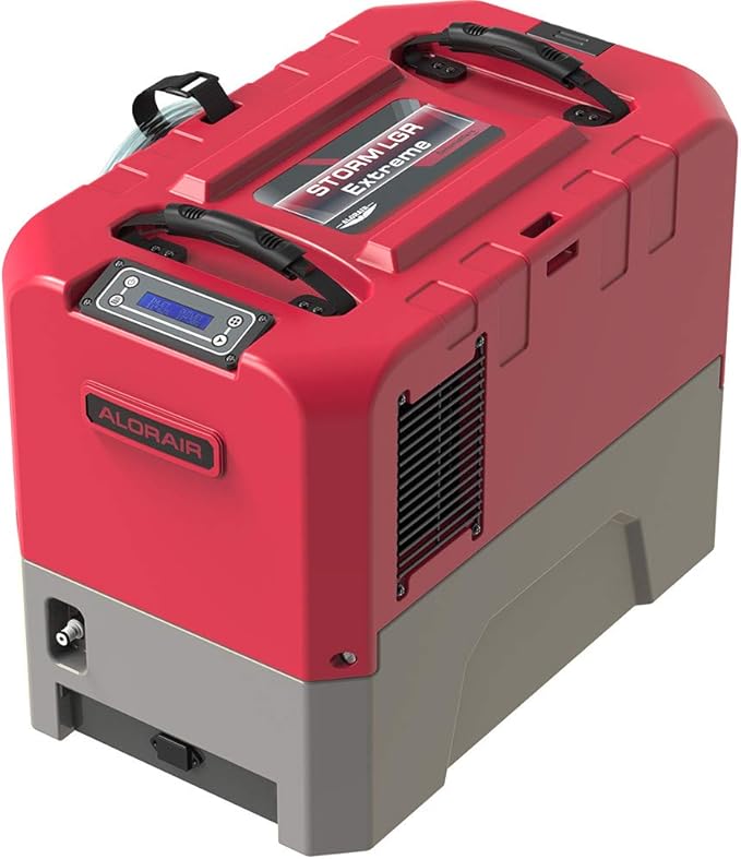 ALORAIR LGR Commercial Dehumidifier with Pump Drain Hose, 180 Pint Large Capacity Crawl Space Dehumidifier for Water Damage Restoration, Basements Warehouse & Job Sites, 6 Years Limited Warranty, Red