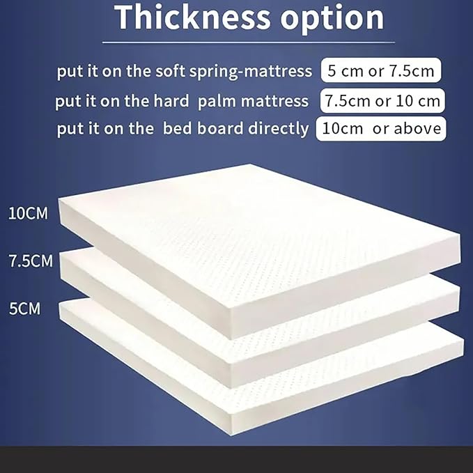 NaKeah 100% Natural Latex Organic Breathable and Comfortable, Durable and Not Easy to Collapse Mattress Topper, Natural Latex Mattress,2.5cm,135x200cm