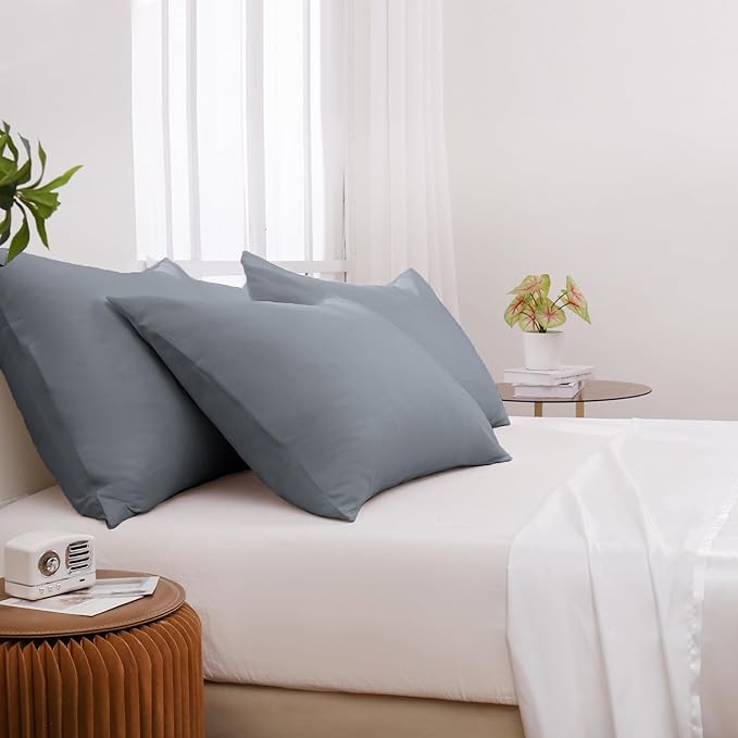 Pillowcases Queen Size 24 Pack - Bulk Pillow Cases with Envelope Closure, Soft Brushed Microfiber Pillow Covers Hospital Hotel Airb&bs Essentials for Hosts (20x30, Gray)