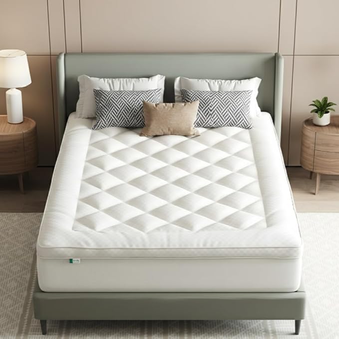 Novilla Twin Mattress Topper, Extra Thick Pillow Top Mattress Pad, Down Alternative Fill Breathable Cover, 8-21" Deep Pocket Soft Bed Topper for Back Pain Relief, Oatmeal