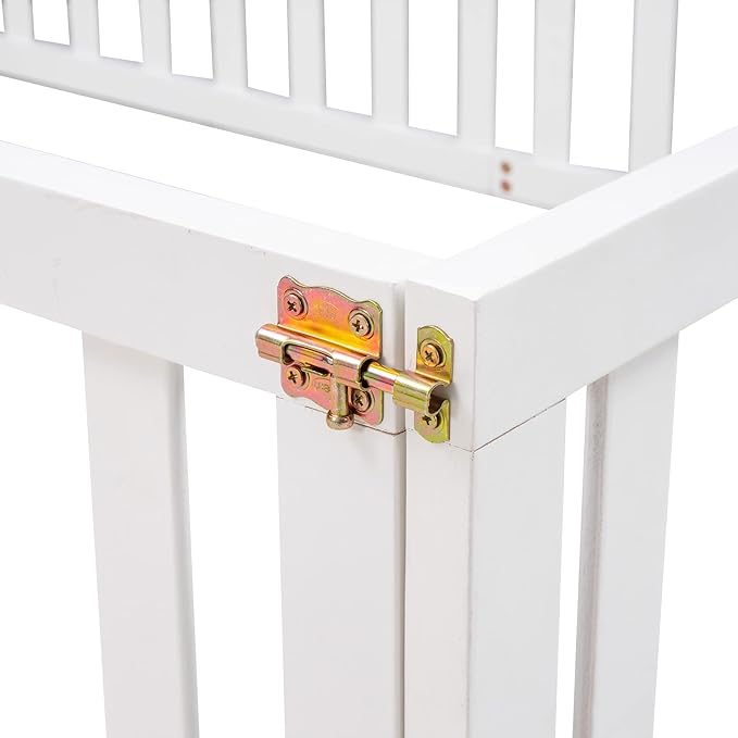 Bellemave Full Size Montessori Floor Bed with 21.7" High Rails, Pine,Plywood Floor Bed with Small Door, White