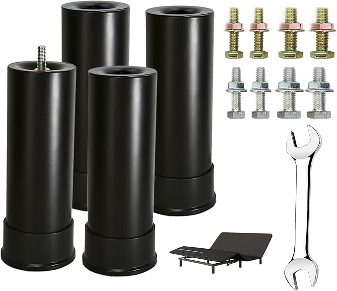 7 Inch Metal Bed Base Frame Leg Replacement Heavy Duty Extra Height Leg Compatible with 89% of Frameworks Such as M8 M10 Thread (Set of 4)