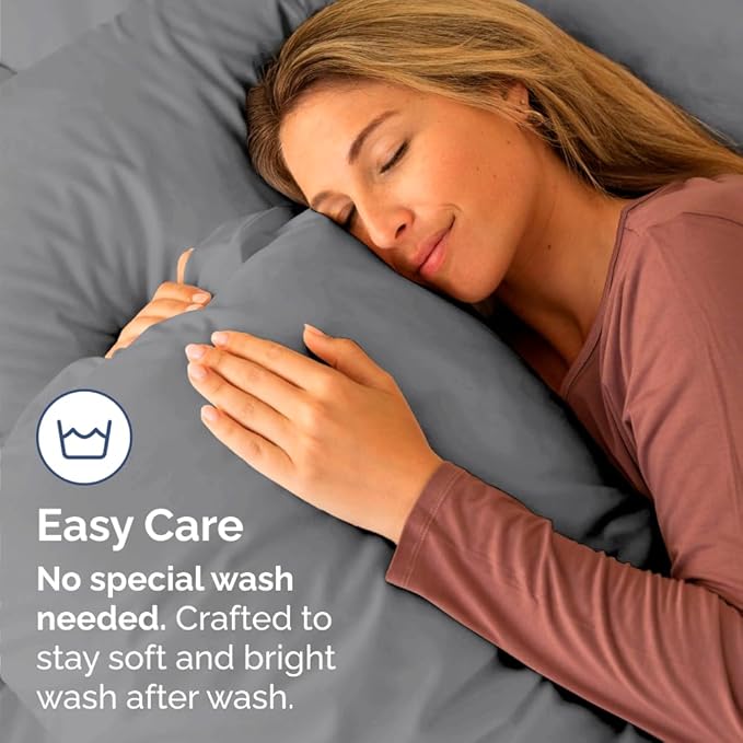 Body Pillowcases Set of 4-20x54 Long Body Pillow Case - Soft Body Pillow Cover for Sleeping & Side Sleepers - Comfy, Breathable & Fade Free - Machine Washable w/Envelope Enclosure - (Steel Blue)
