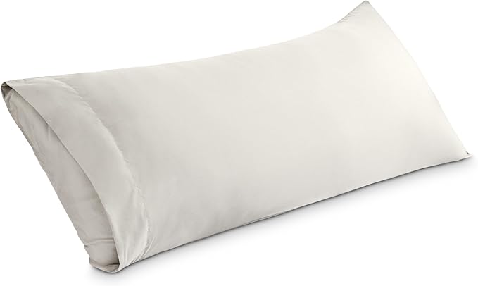 Bare Home Microfiber Body Pillow Cover - Ultra Soft & Cooling - Double Brushed - Envelope Closure - Easy Care (20''x54'' Body Pillow Cover, Cream)