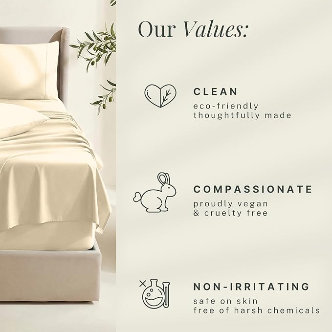 Hearth & Harbor Extra Deep Pocket Sheets - Fits Mattress 18-24 Inches Deep - Extra Deep Pocket Full Size Sets - 6 Piece Full Size - Full - Cream