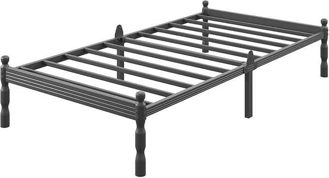 ZIYOO Twin XL Bed Frame - 12 Inch Heavy Duty Metal Platform, Mattress Slide Stopper, Squeak-Resistant, Easy Assembly, No Box Spring Required for Adults