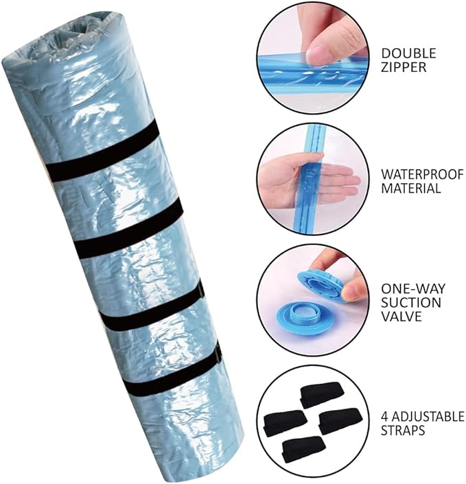 Mattress Vacuum Storage Bag for Moving Vacuum Seal Compression Bag with Straps for Memory Foam and Latex (Full/Queen Size)