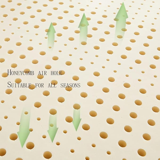 100% Natural Latex Mattress,Washable Natural Latex Mattress Imported Natural Rubber Pure Mattress,2in,150x190cm(59x75in)
