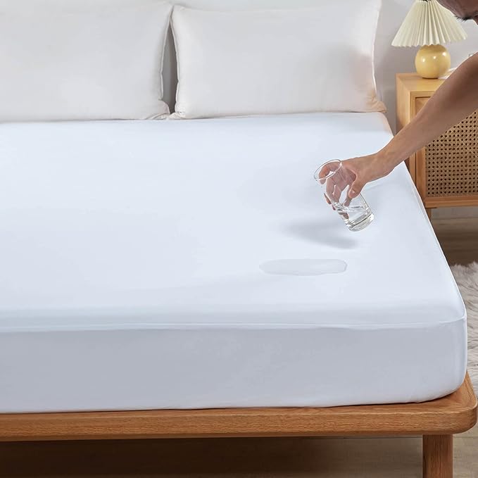 Kingnex Waterproof RV Short Queen Mattress Protector for 60x75 RV Queen Camper Bed Smooth Top Fitted Sheet Style Matress Cover