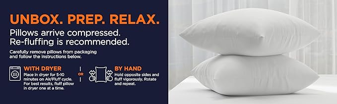 Amazon Basics Square Hypoallergenic Pillow Insert, Sofa Bed Couch Decorative Stuffer, 18 inch, Machine Washable, Compressed, Soft, 4-Pack