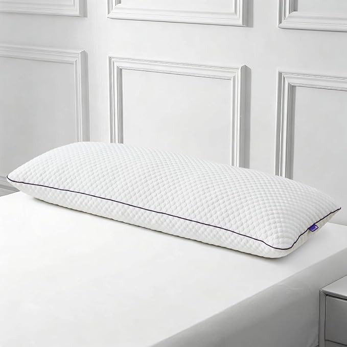 HOMELAB Adjustable Shredded Memory Foam Body Pillow, 20x54 Long Pillow for Back, Shoulder, Hip and Knee Support, Side Sleeper Body Pillow for Adults with Washable Cover