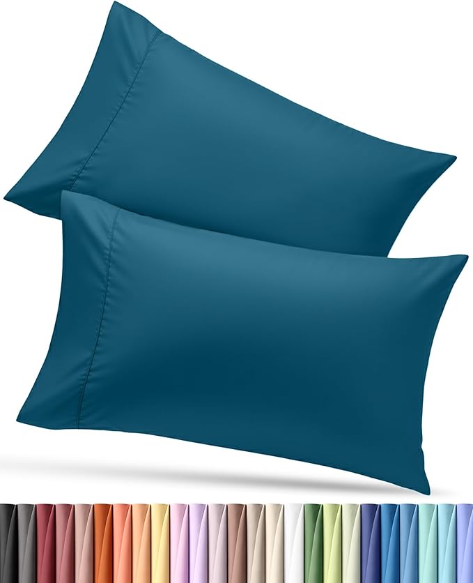 Utopia Bedding Pillow Cases Standard Size 2-Pack – Soft Brushed Microfiber – Envelope Closure – Perfect for Hospitals, Hotels, Guest Rooms – Oeko-TEX Certified, 20x26 Inches (Denim Blue)