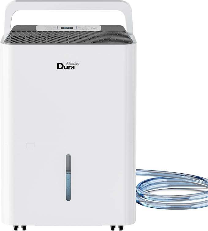 Small Dehumidifier for 2500 Sq.ft, Max 35 Pint/D, Smart Compressor Dehumidifier with Drain Hose, Intelligent Humidistat