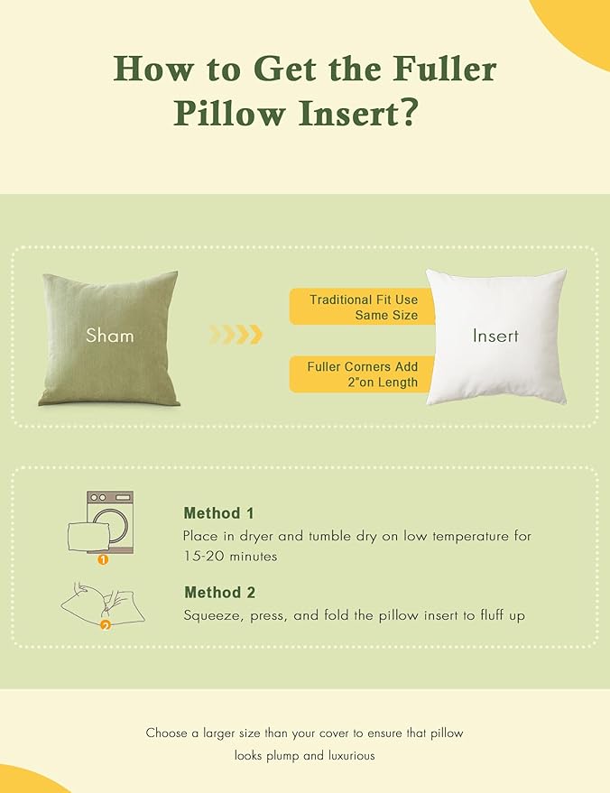 TOPGREEN Feathers Down Outdoor Pillow Inserts 20x20 (Set of 2, White), 100% Organic Cotton Shell, Fluffy Soft Water-Resistant Throw Pillows for Sofa, Patio Furniture and Garden