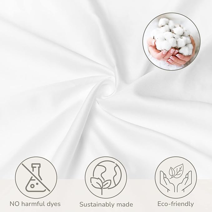 100% Egyptian Cotton Sheets California King White - Luxury Hotel Collection Sheet Set, Cooling, Smooth & Breathable Sateen Weave, Anti Pilling Extra Long Staple Cotton, 16" Deep Pocket - 4Pc