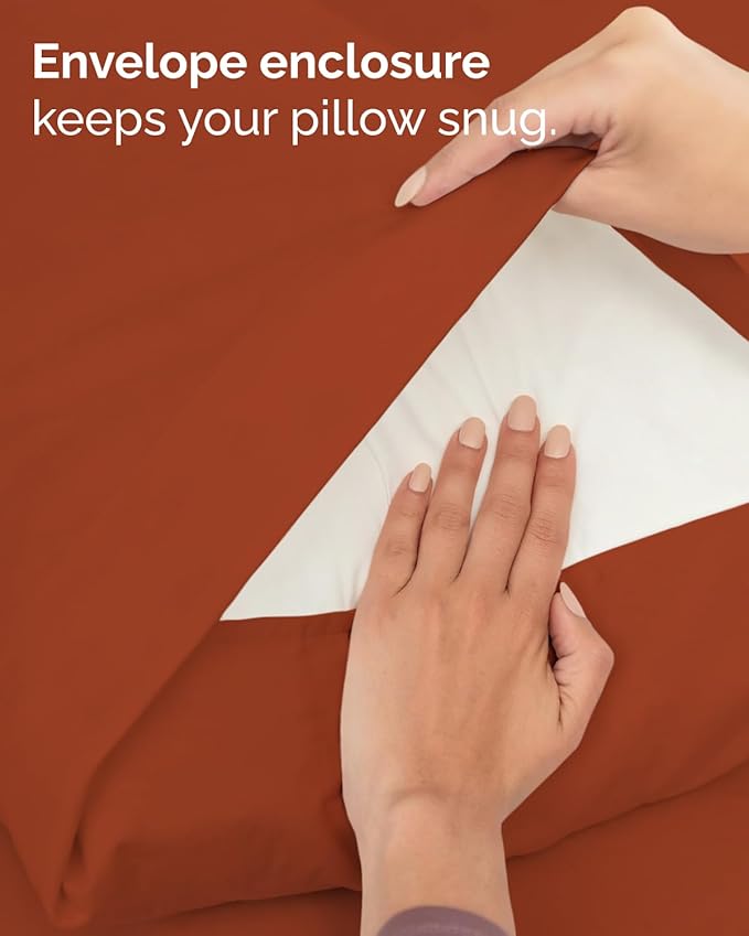 Twin 4 Piece Sheet Set - Comfy, Breathable & Cooling - Hotel Luxury Bedding for Women, Men, Kids, Teens & Children - 1 Flat & 1 Fitted Sheet & 2 Pillowcases w/ Deep Pockets - Wrinkle Free - Terracotta