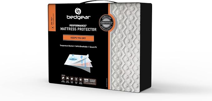 Bedgear Dri-Tec Waterproof Mattress Protector– Cooling Moisture-Wicking Mattress Cover | Breathable Noiseless Mattress Pad with Deep Pocket Fit up to 18" | Adjustable Base & Machine Washable - Twin XL