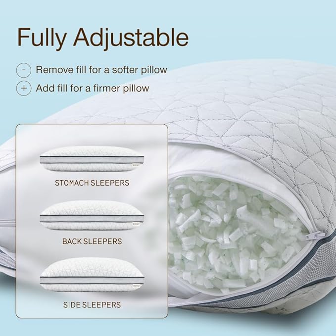 Coop Home Goods Extra Oomph AC Fill, Gel-Infused Memory Foam & Poly Fill, Extra Fill Bag, Refill for Eden Memory Foam Pillow, GREENGUARD Gold and CertiPUR-US Certified