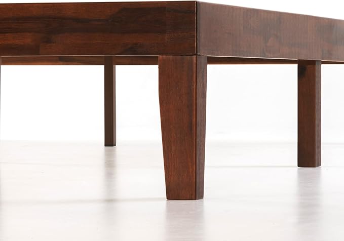Mellow Naturalista Classic 12 Inch Solid Wood Platform Bed with Wooden Slats, Cal King, Espresso