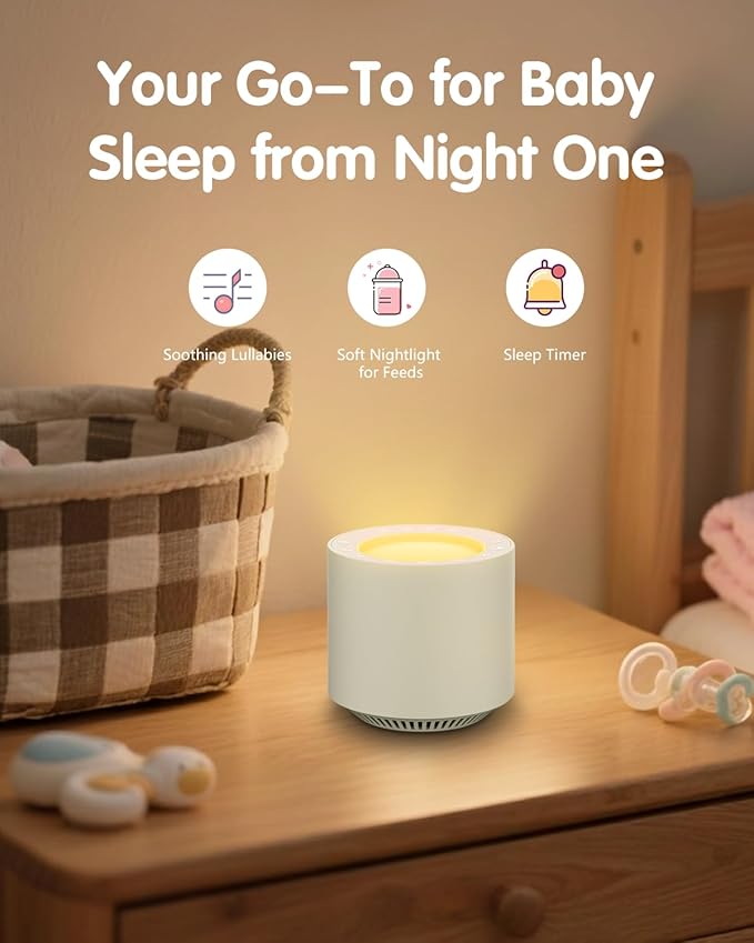 White Noise Sound Machine: Red Light Therapy Sleep Sound Machine with 38 Soothing Sounds & Calming Womb Soother, Memory Function, Dimmable Nursery Night Light with Timer for Baby Adult Gift