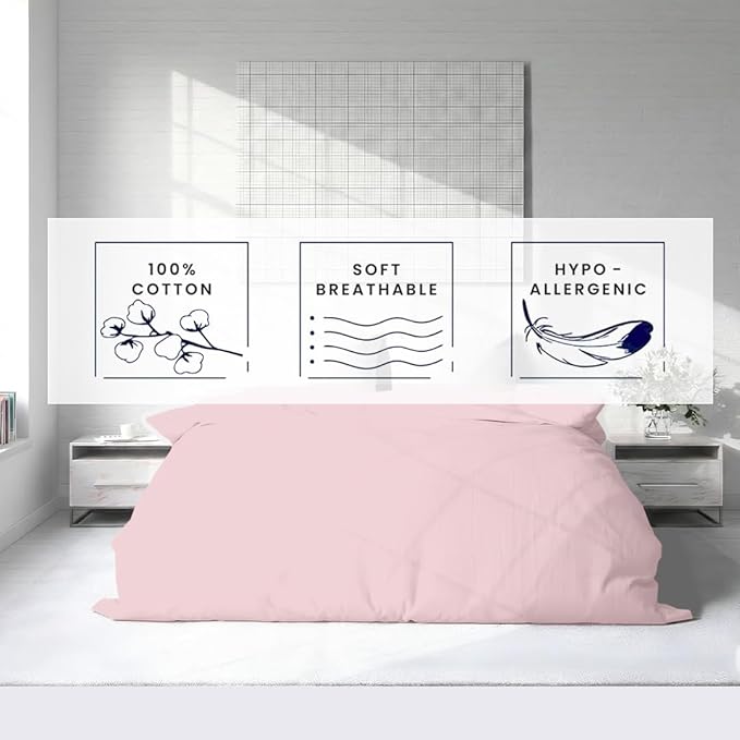Kotton Culture 1 Pc California King Duvet Cover Only-100% Egyptian Cotton 600 Thread Count Ultra Soft Premium Durable Comforter Cover Zipper Closure & Corner Ties- (Pink Blush, 104" X 98")