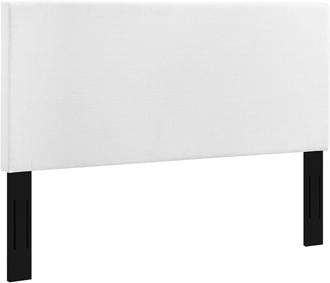 Modway Claire Linen Fabric Upholstered King and California King Headboard in White