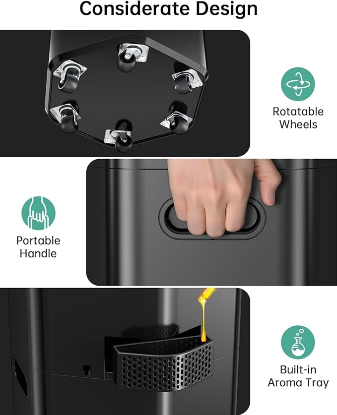 5Gal Humidifiers for Bedroom Large Room 2800ft², APP/Remote Control, 60H Quiet Supersized Cool Mist Humidifier with Auto 180°Mist Tube, 24H Timer, Top Fill, Humidifiers for Home Office Plants