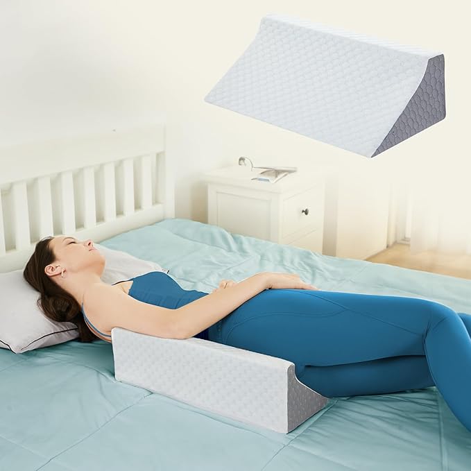 Wedge Pillow for Side Sleeping, Side Sleeper Body Back Positioners for Back Pain, Preventing Bedsores, After Surgery, Pregnancy Support, Ankle Support, Bed Wedge Pillow for Side Sleepers