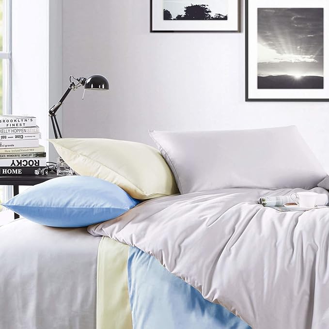 NTBAY Queen Pillowcase Set - 4 Pack Brushed Microfiber 20x30 Pillowcases - Soft, Wrinkle-Free, Fade-Resistant, Stain-Resistant, Sky Blue Pillowcases with Envelope Closure - 20x30 Inches, Sky Blue