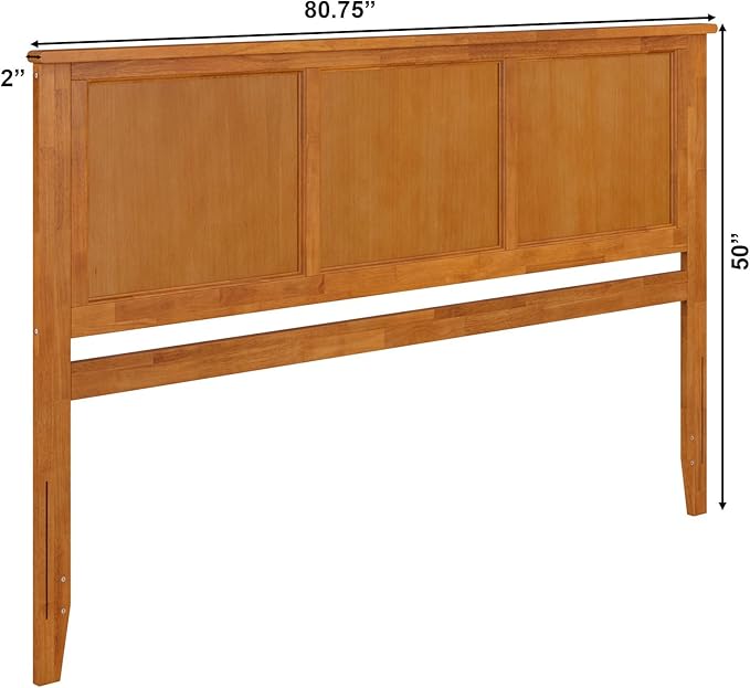 AFI, Madison King Solid Wood Panel Headboard, Light Toffee