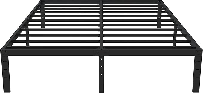 Upcanso 16 Inch Full Size Bed Frame No Box Spring Need, Metal Platform Full Bed Frames with 14 Inch Storage, 3,500 lbs Heavy Duty Steel Slats Support, Easy Assembly Mattress Foundation