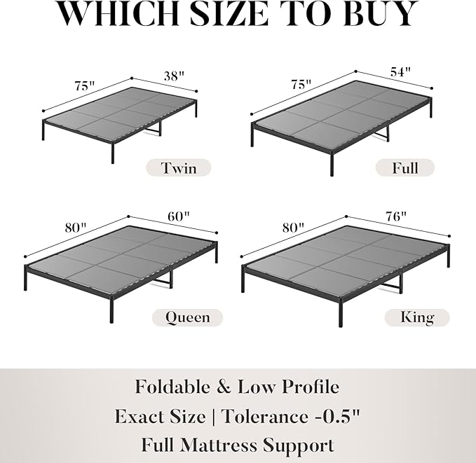 Premium Bunkie Board Queen Size (60" x 80") – High Density Mattress Support, Helps Reduce Sagging, Low Profile, Non-Slip, Moisture-Resistant, for Platform & Slatted Bed Frames