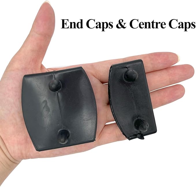 20pcs 54x9mm Black Replacement Bed Slat Plastic Centre Caps or End Caps Holders for Holding Securing Wooden Slats Bed Base,Width 54mm x Height 9 mm (10pcs End Caps and 10pcs Centre Caps)