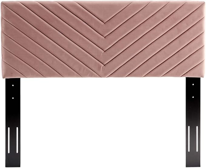 Modway Alyson Chevron Tufted Performance Velvet Full/Queen Headboard, Dusty Rose