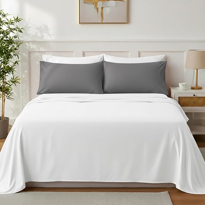 Brushed Microfiber Pillow Cases Standard Size Pillow Case-Envelope Closure Pillowcases Set of 2,Cooling & Moisture Wicking,Wrinkle Resistant Bed Pillowcases 20" X 36"(King,Dark Gray)