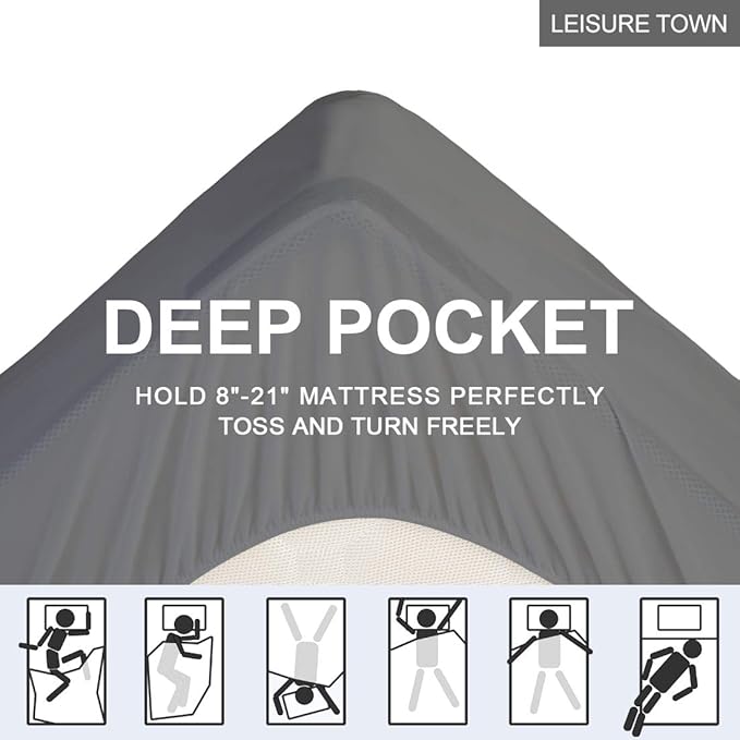 LEISURE TOWN Cotton Full Mattress Pad Fitted Quilted Mattress Cover Pillow Top Mattress Topper Cooling Soft Breathable Mattress Protector with 8-21 Deep Pocket,Machine Washable (54x75 Grey)