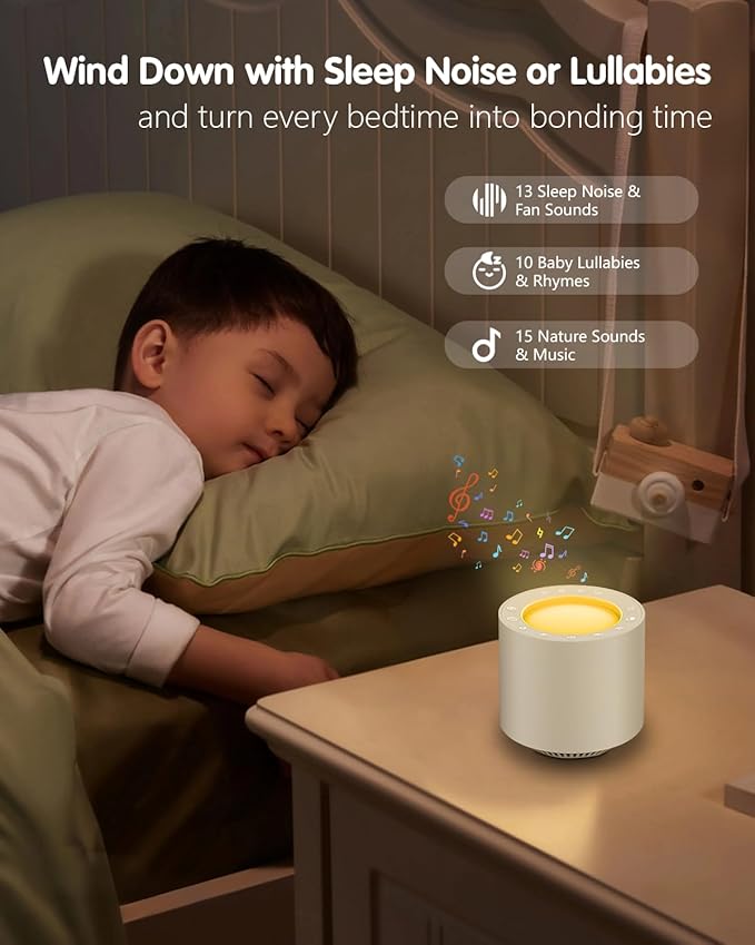 White Noise Sound Machine: Red Light Therapy Sleep Sound Machine with 38 Soothing Sounds & Calming Womb Soother, Memory Function, Dimmable Nursery Night Light with Timer for Baby Adult Gift