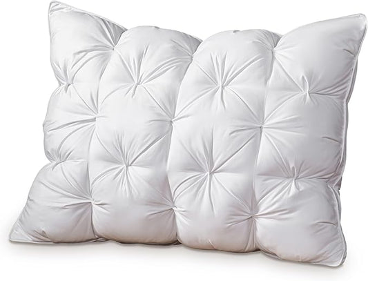 MIOTO Standard Size Luxury White Goose Down Pillow,800 Fill Power Fluffy and Soft Hotel Feather Pillow,Ideal Bed Pillows for Side Sleepers,Pack of 1 (Standard, White)