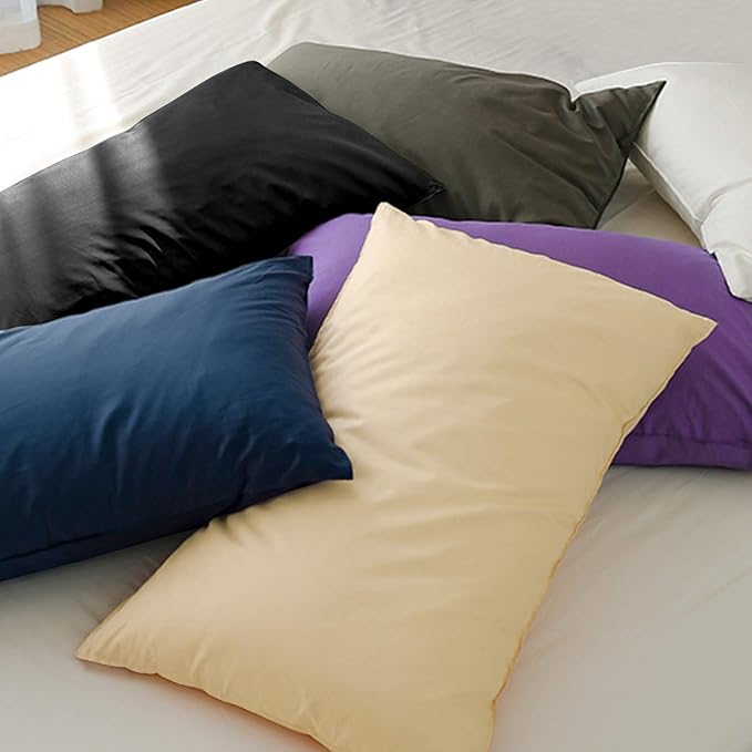 FLXXIE Pillow Cases Queen, Soft Microfiber Pillow Covers with Envelope Closure, Wrinkle Resistant Pillowcases, 2 Piece Set, 20x30, Purple