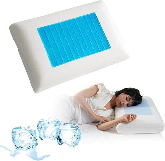 macinso Gel Cooling Pillows for Sleeping, Cooling Memory Pillows for Side Back Stomach Hot Sleepers, Gel Layer Provides Coolness Luxury Memory Foam Pillow for Neck and Shoulder 1Pcs