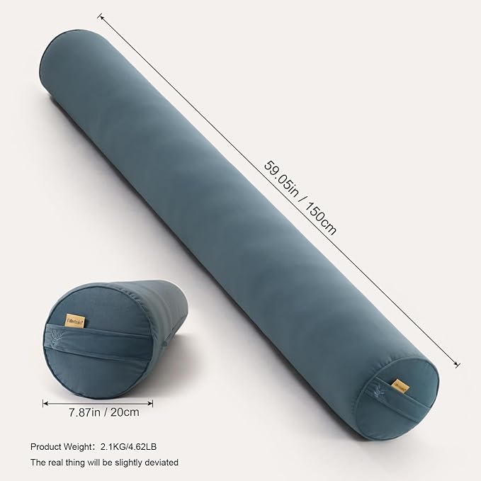 Body Pillow for Adults,Long Round Pillow,Big Cylindrical Pillow,Large Full Bolster Pillows for Side Sleepers (Slate Blue, 59"*7.87")