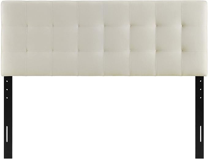 Modway Lily Tufted Linen Fabric Upholstered Full Headboard in Ivory