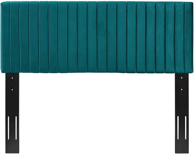 Modway Keira Channel Tufted Performance Velvet Upholstered Full / Queen Headboard in Teal