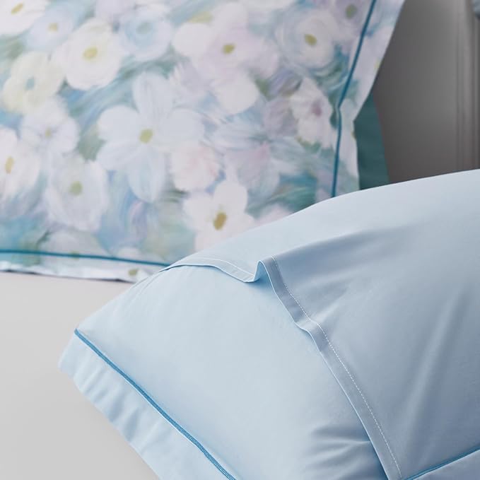 OAITE Duvet Cover Set King Size Oil Painting Pattern Ultra Soft 100% Cotton Duvet Cover Sets 3-PC, Breathable Duvet Cover with Zipper Closure & Corner Ties