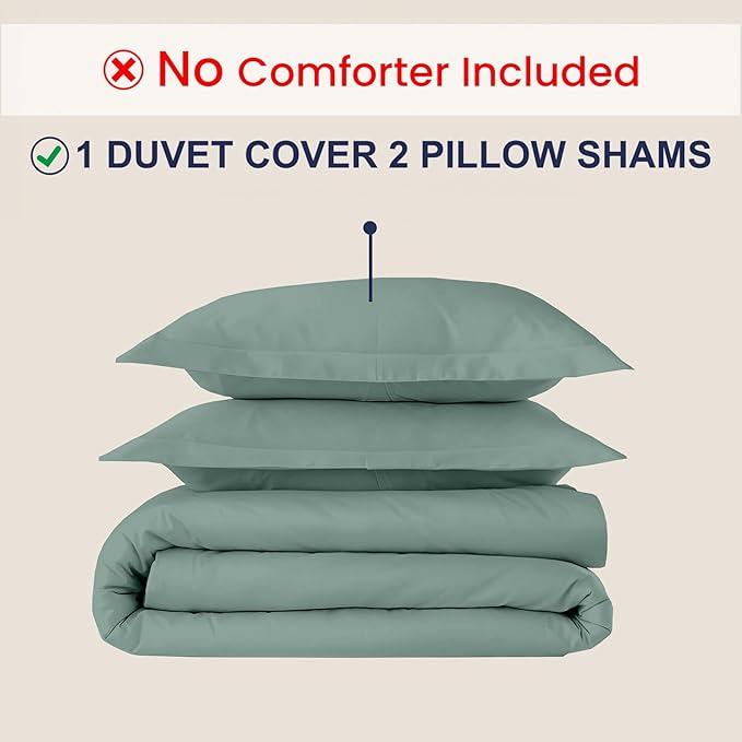 Kotton Culture 120"x98" 3 Pc Oversized King Duvet Cover Set 100% Egyptian Cotton - 600 TC Comforter Cover, Zipper Closure & Corner Ties - Fits Large King Inserts (Oversized King,Aqua Green)