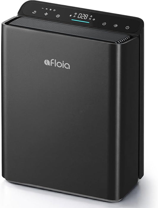 Afloia Air Purifiers for Bedroom Home Large Room Up to 2000Ft², 3-Stage Efficient Filter with Laser Air Quality Sensor for Pets Hair Dander Pollen Allergies Dust Mold Odor Smoke, Black