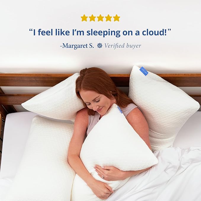 Cosy House Collection Luxury Rayon Derived from Bamboo Shredded Memory Foam Pillow - Adjustable & Removable Fill - Cool & Breathable Cover with Zipper for Side, Back, & Stomach Sleepers (King)