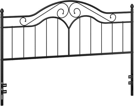 Elephance Headboard for King Size Bed Frame, Vintage Platform Bed Metal Headboard Only, Height Adjustable, Sturdy and Stable, King Size, Easy Assembly, Black